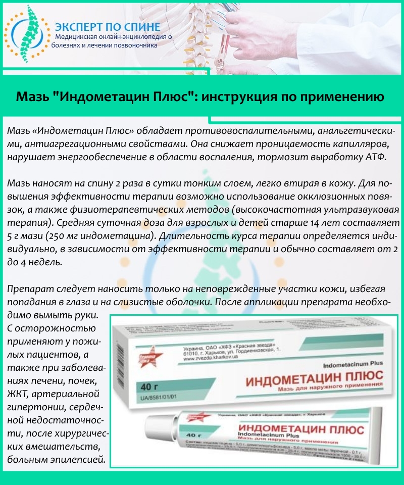 Мазь "Индометацин Плюс": инструкция по применению